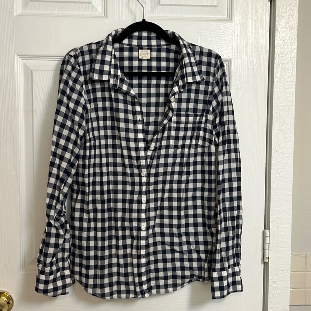 J crew gingham button down